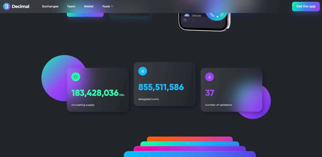 Screenshot of Decimal website demonstrating glassmorphism effect