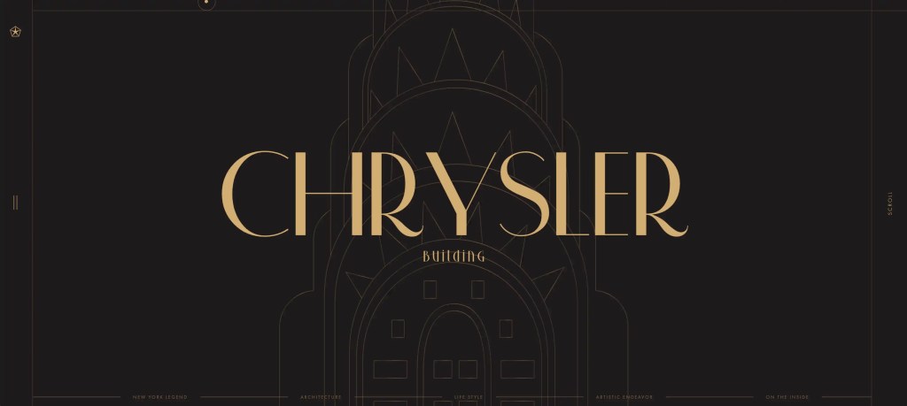 Screenshot of the Chrysler building website